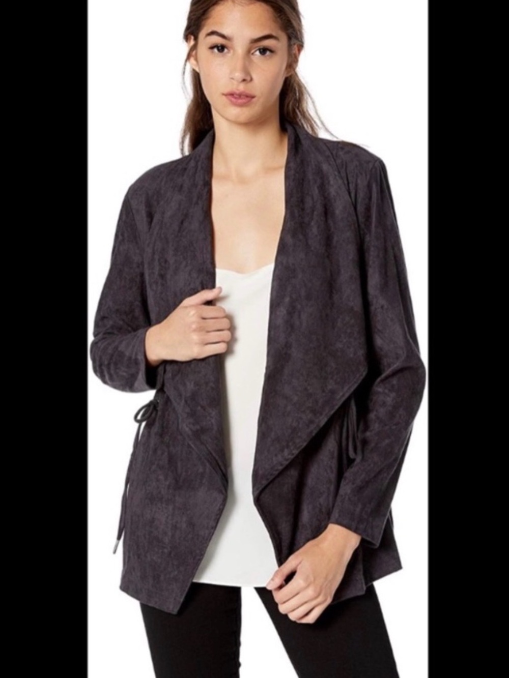 CUPCAKES & CASHMERE Draped Jacket in Charcoal grey M